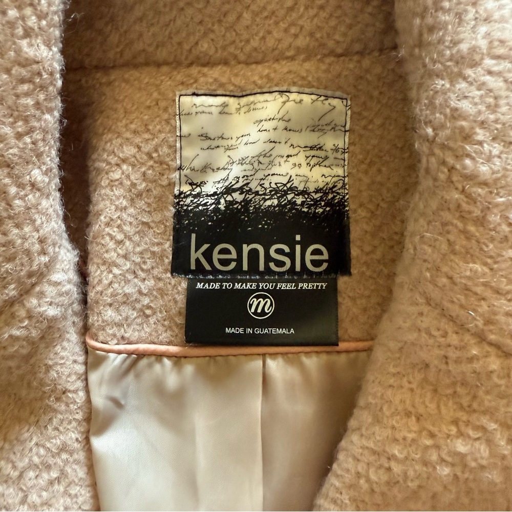🧥 Kensie Wool Blend Ruffle Hem Coat in Nude (Style N7621N) – Size M - Picture 4 of 10
